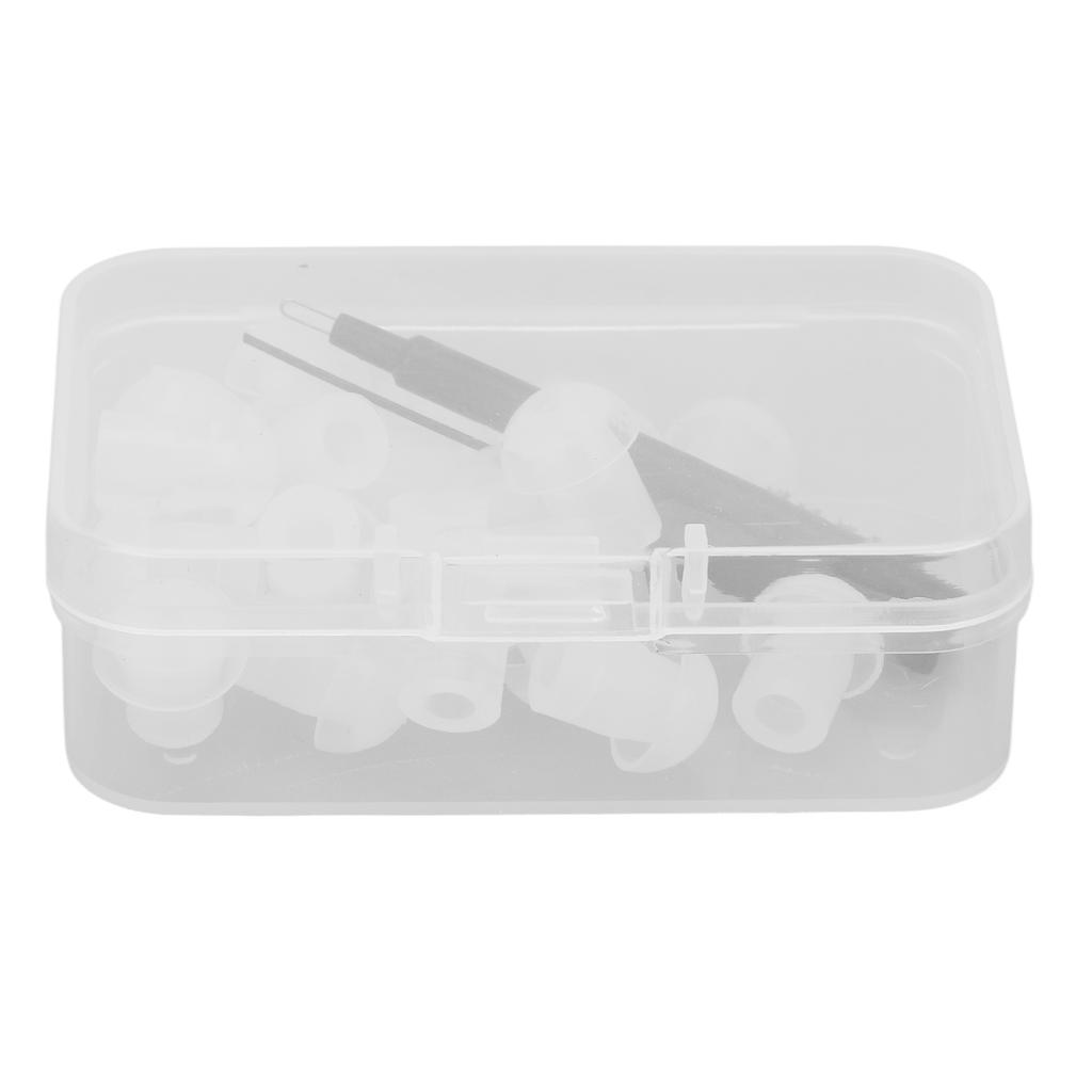 Hearing Amplifier Ear Tip Earplug Dome Set Hearing Amplifier Cleaning Brush Tool Accessories with Storage Box