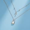 Skyrim Key Padlock Pendant Stainless Steel Necklace Gold Color Women Double Layer Chain Necklaces Trendy Jewelry Wedding Gifts