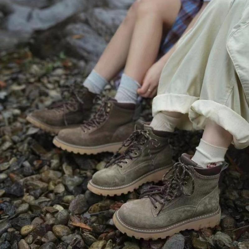 Модные винтажные ботинки женские на толстой подошве осенние в английском стиле крутые большие желтые ботинки модные короткие для женщин 35 4718₽