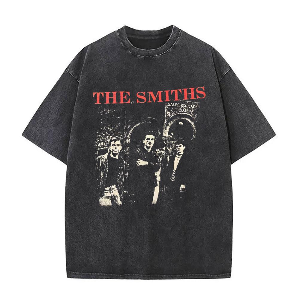 Rock Band The Smiths Louder Vintage Washed Tshirt Alternative s Indie Morrissey T Shirt The Queen Is Dead Tshirts Unisex