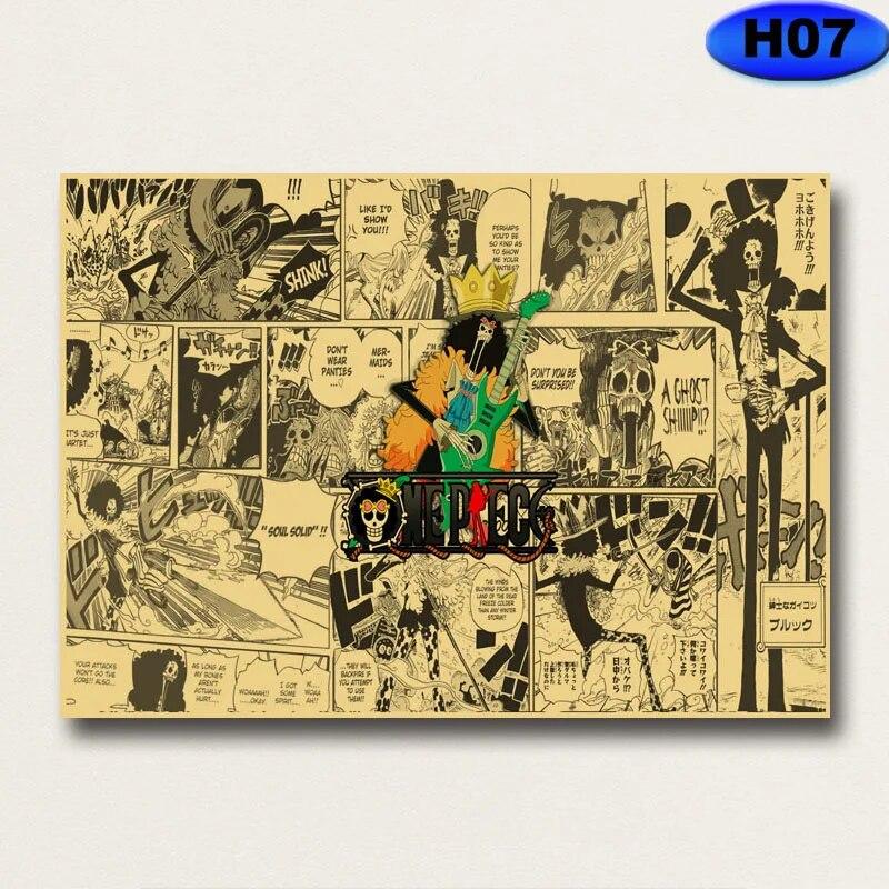 Vintage Japanese Anime Posters Kraft Paper Prints Poster Home Decor Study Living Room Bar Decoration Painting Wall Sticker