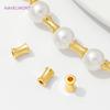 50/100pcs Spacer Beads For Jewelry 18K Gold Plated Brass Tube Beads,Separators For Beads,DIY Bracelets Necklace Making Supplies