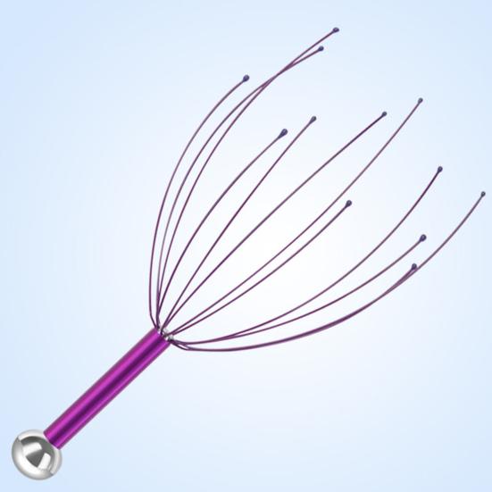 Octopus Head Massager Stainless Steel Brain Massage Claw Scalp Scratcher Engraved Head Relaxer for Promotes Blood Circulation Relieves Muscle Pain