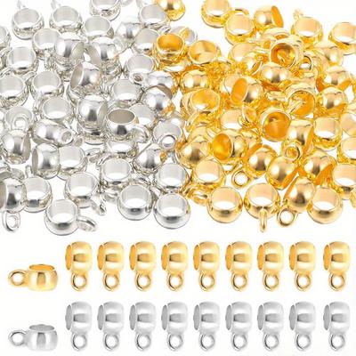 100/300/500pcs Hanging Bead Pendant Hanging Bead Plastic Ring Spacing Bead Alloy Connector Jewelry Making Bead Accessories DIY Bracelet Necklace