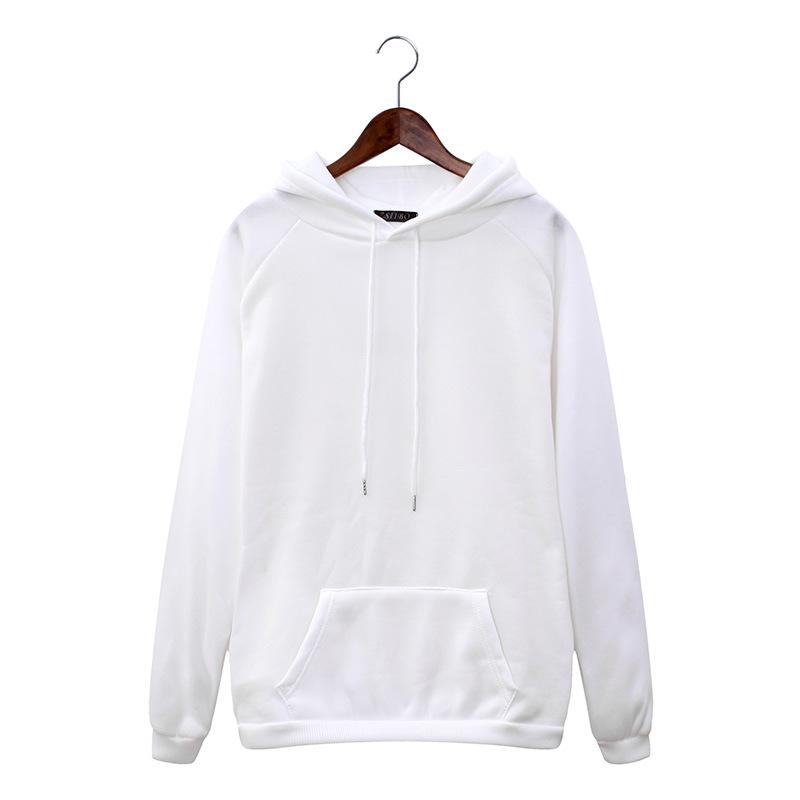 

Однотонный женский пуловер с капюшоном S