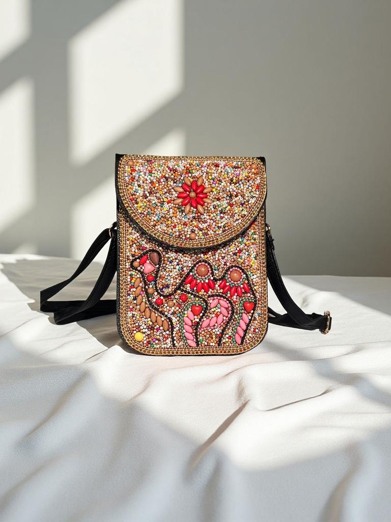 Boho Vintage Veske - Flerroms premium tekstur myk moteriktig allsidig håndlaget dusk risperler