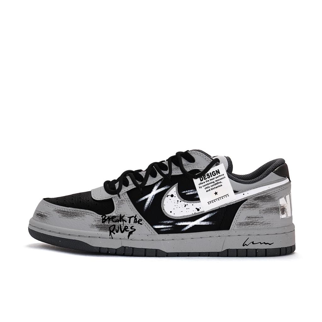 Nike Dunk Coverage Abriebfest Rutschfest Niedrig geschnitten Skateboard-Schuhe Unisex Grau 355152-017(Team59-SBOX)
