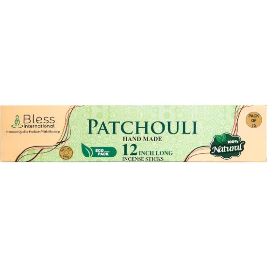 

Bless-International-Patchouli 100%-Natural-Handmade-Incense-Sticks Organic-Chemicals-Free-for-Relaxation 12-Inches-1-Hour 75 Sticks (7 OZ)