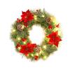 Pre-Lit Christmas Wreath for Front Door 12 Inches LED Lighted Artificial Christmas Wreath