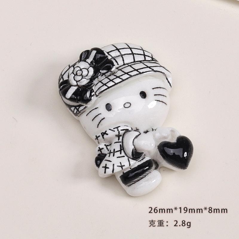 20/100PCS Cartoon DIY Resin Accessories Accessories Black and White Cream Gel Hair Clip Phone Case Shoe Buckle Pendant