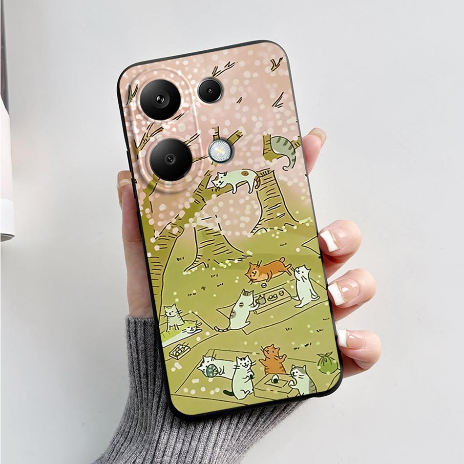 For Poco M6 Pro 4G Case Silicon Cover Soft Bumper for Xiaomi Poco M6 Pro M6Pro 4G Global Phone Cases M 6 Pro Cartoon TPU Shells