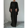 Completo Due Pezzi Elegante alla Moda 2026: Gonna Pieghettata Irregolare con Top a Manica Pipistrello Larga per Donna