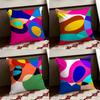 Abstract Curve Colors Cushion Cover Reversible Soft Durable Pillow Cover Home  Car MultiScene Use for Daily Comfort