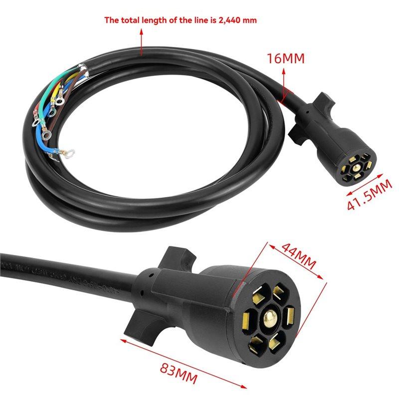 Trailer Wiring Harness Kit 8FT 7 Gang Junction Box And 7 Way Trailer Cord With Breakaway Switch And Plug Holder Kit