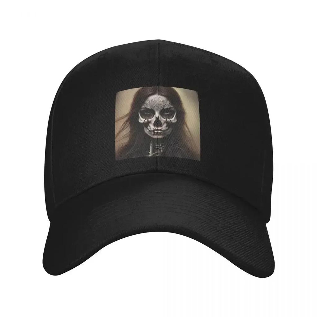 Art gothic dark goddess Skeleton girl Mexican skull Baseball Cap Christmas Hat Streetwear Caps Male Womens