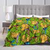 Comic Warm Soft Blankets T-Tmnts Character Decorative Plush Bedding Throws Funny Home Decor Flannel Bedspread Sofa Bed Cover