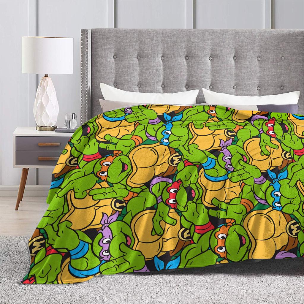 Comic Warm Soft Blankets T-Tmnts Character Decorative Plush Bedding Throws Funny Home Decor Flannel Bedspread Sofa Bed Cover