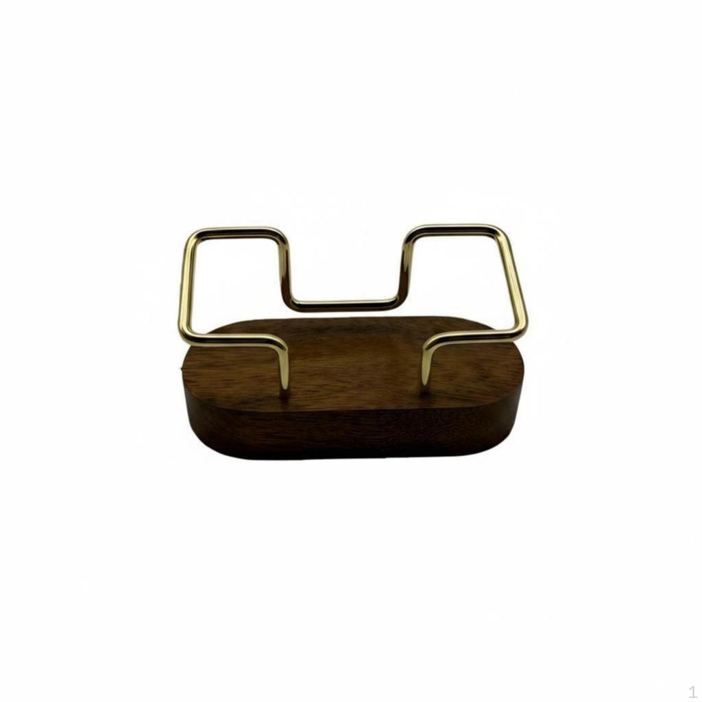 Geometric Hardwood Business Card Holder, Walnut & Beech, Single Tier, Large Capacity Desktop