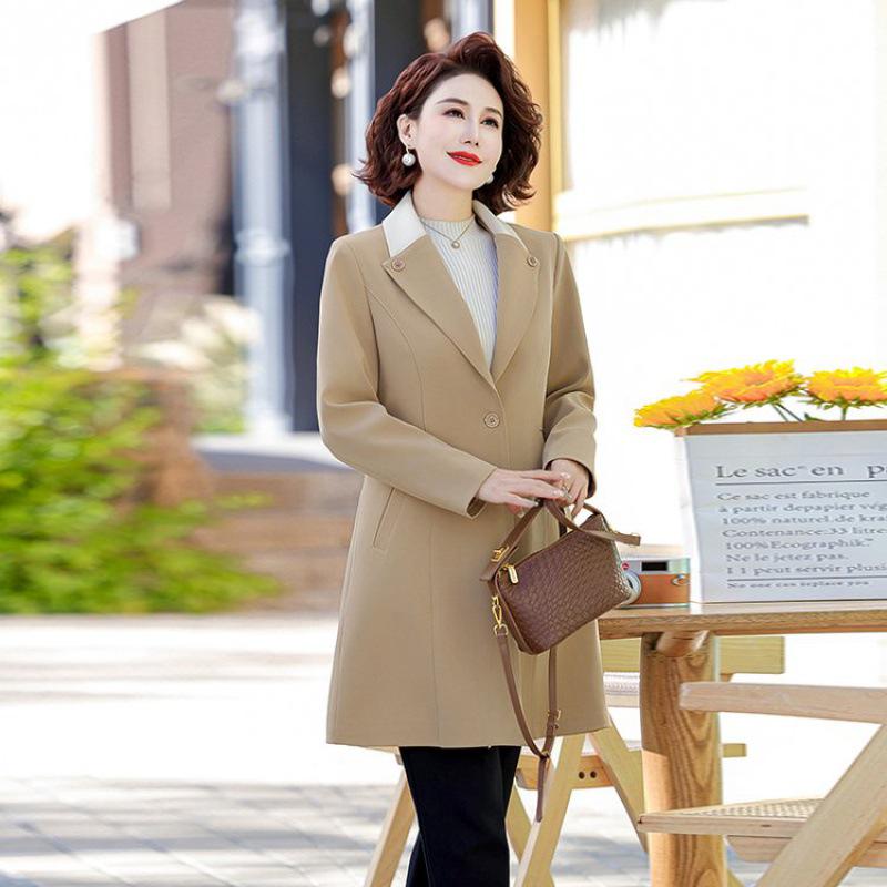 

Весенний тренч средней длины для женщин среднего возраста – Стильный, легкий и идеальный для весны и осени. 4XL (135-145 jin) хаки