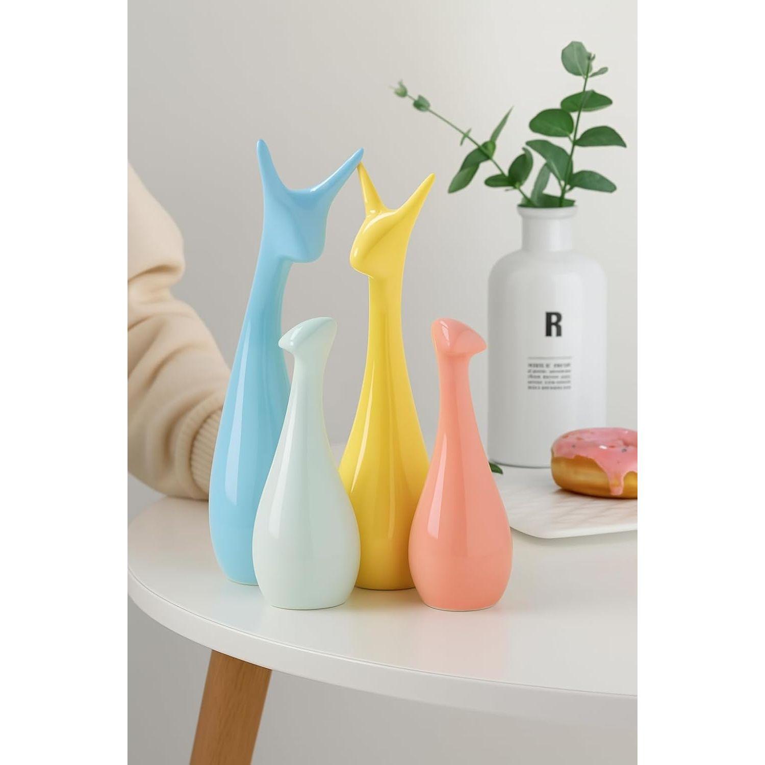 

Домашній декор. Статуя родини Lucky Deer. Керамічні фігурки з обробкою піаніно - (Набір з 4 штук, багатобарвний)