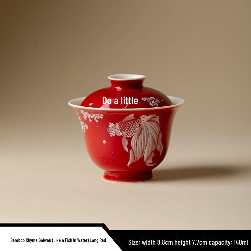 Vibrant Ceramic Gaiwan Tea Set: Two-Piece Kung Fu Tea Bowl for Ladies, Perfect for Fresh, Individual Brewing