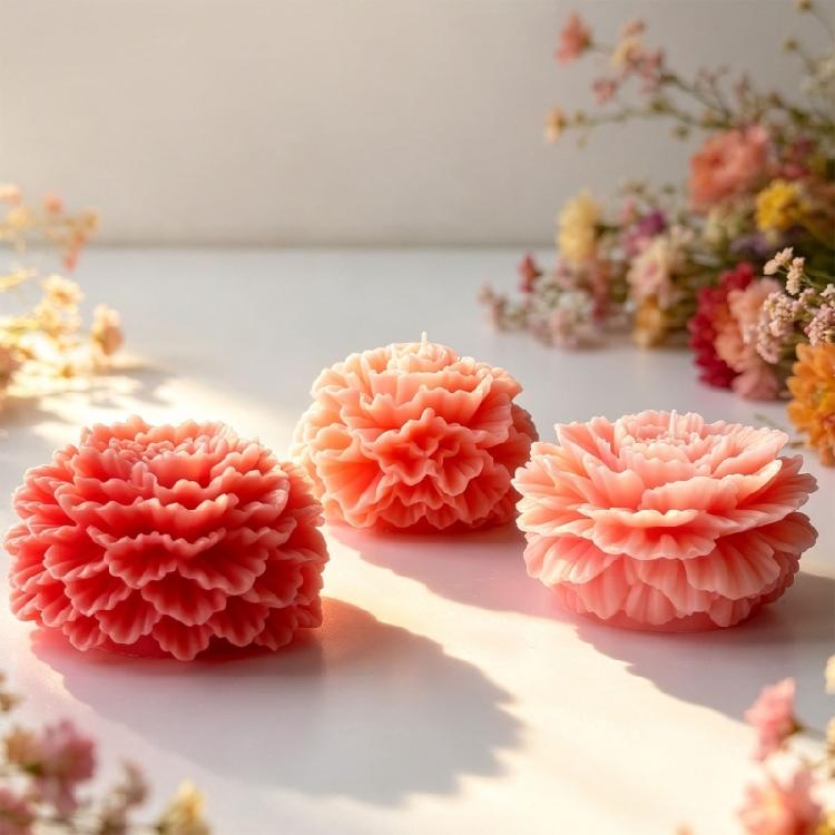 Flower Candle Making Making Tool Layered Peony Silicone Casting Tool for Candle Soap Gypsum Decoration and Handmade Craft