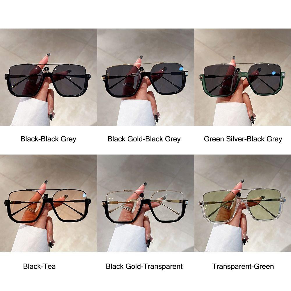 Half Square Frame Oversized Sunglasses Women Men Brand Design Fashion Shades Trendy UV400 Sun Glasses Trendy Ins Metal Eyewear