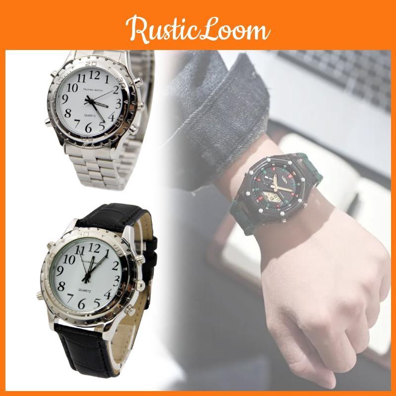 Friendly Analog Blind Elderly Report Time Watch Quartz Stainless Steel Supplies