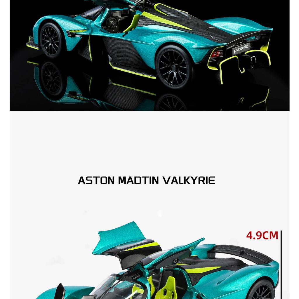 NEW 1/23 Aston Martin Valkyrie Supercar Alloy Model Car Toy Diecasts Metal Casting Sound and Light Car Toys for Children Vehicle