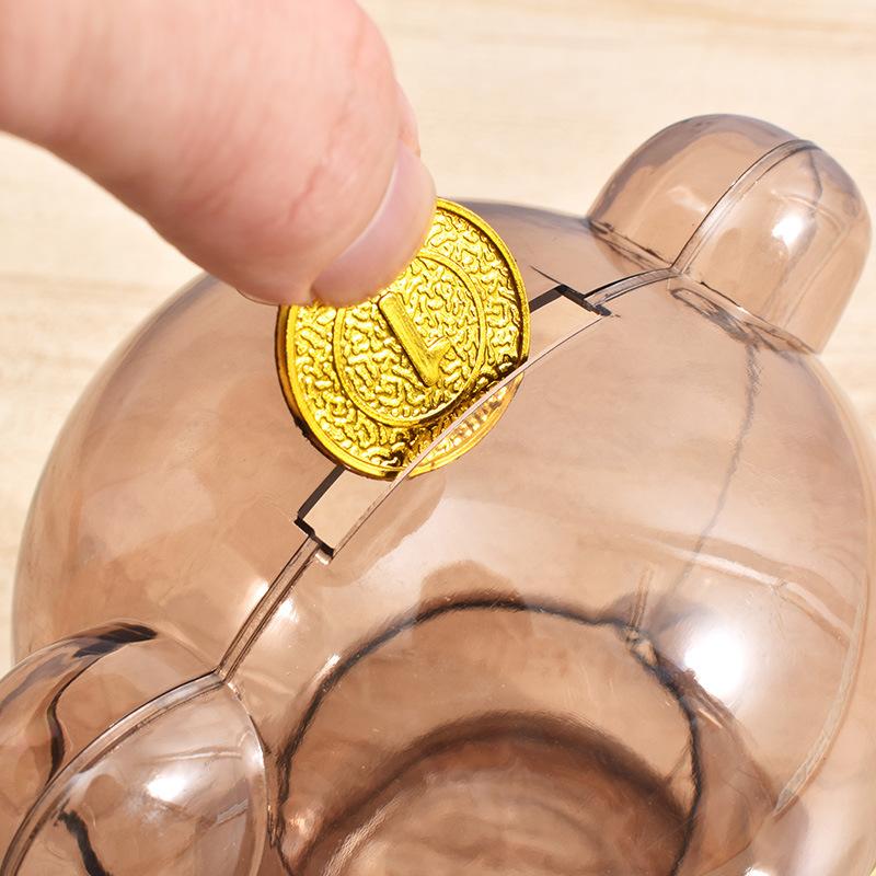 Transparent Cartoon Bear Piggy Bank & Candy Jar