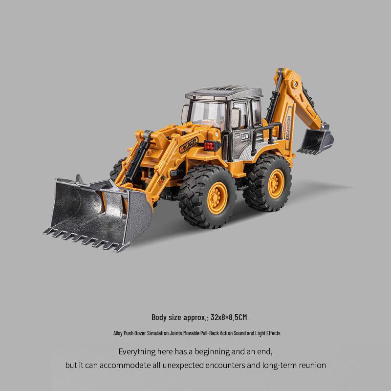 Steel Power Alloy Wheel Loader Toy - Bulldozer & Engineering Vehicle for Kids