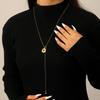 Collana Giraso Dorato Occhio di Tigre per Donna - Catena Retro per Maglione con Accessori Estrabili Melange