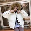 Seasonal down cotton-padded clothes women's loose cotton-padded clothes casual short big fur collar jacket