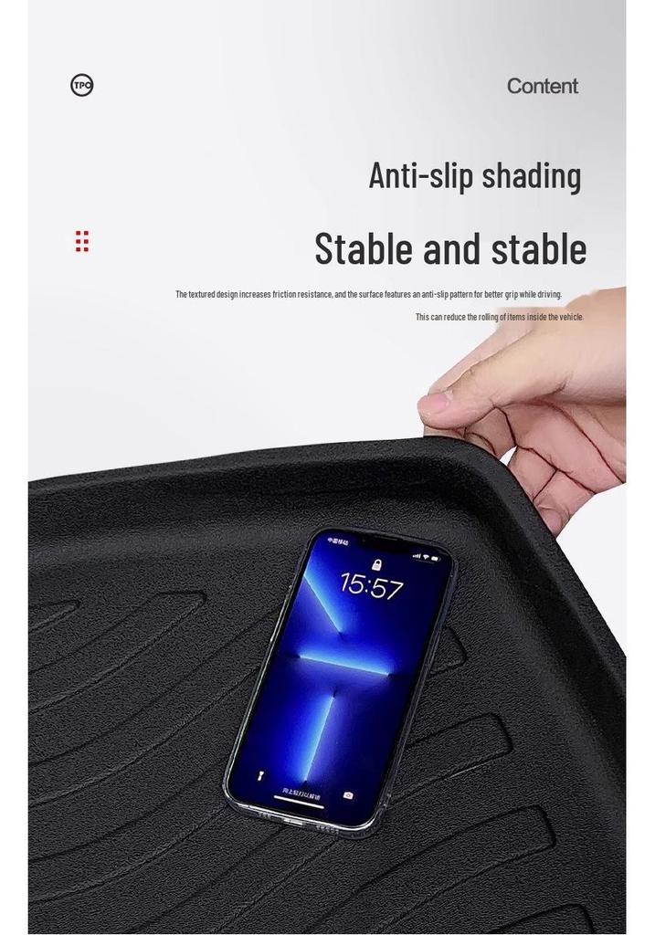 Waterproof TPE Trunk Mat for Hongqi H6 - Car Interior Decoration & Modification Accessories