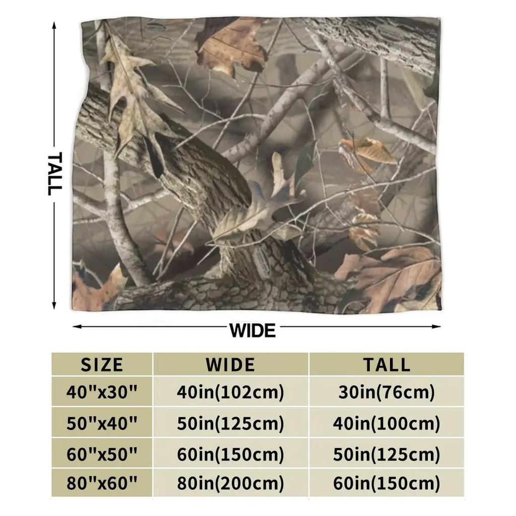 Real Tree Camouflage Decke Weiche Warme Flanell Überwurfdecke Abdeckung für Bett Wohnzimmer Picknick Reise Zuhause Sofa
