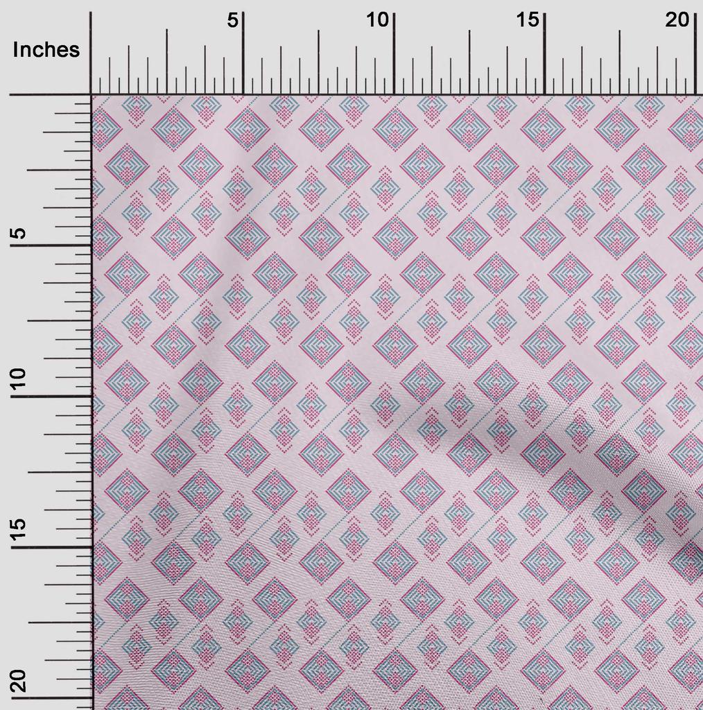 oneOone Bavlněná Flex Fabric Diamond Geometric Print Fabric By The Yard 40 Inch