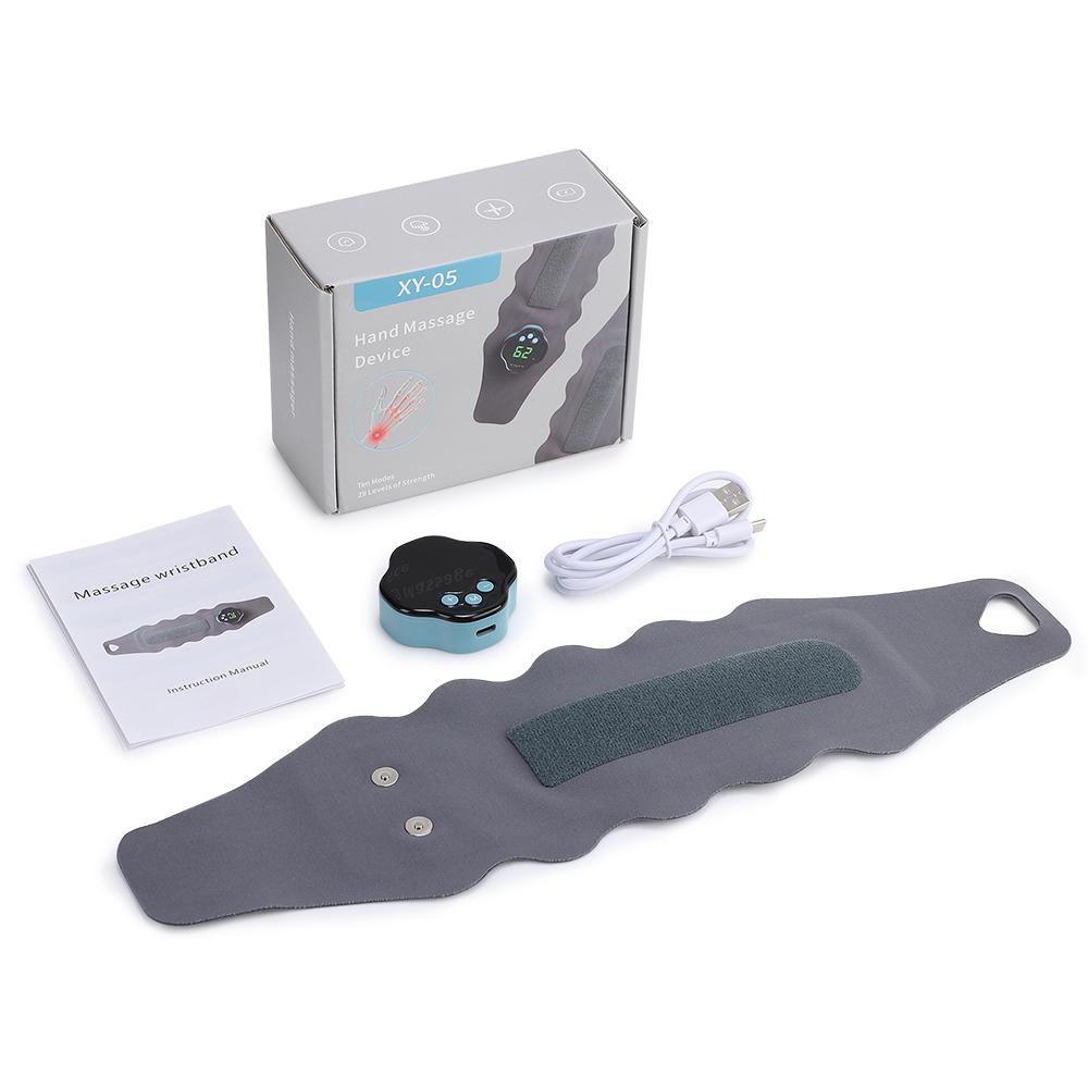 EMS Electric Cordless Hand Wrist Massager 10 Modes Vibration Massage Wrist Guard Band Carpal Tunnel Brace Belt