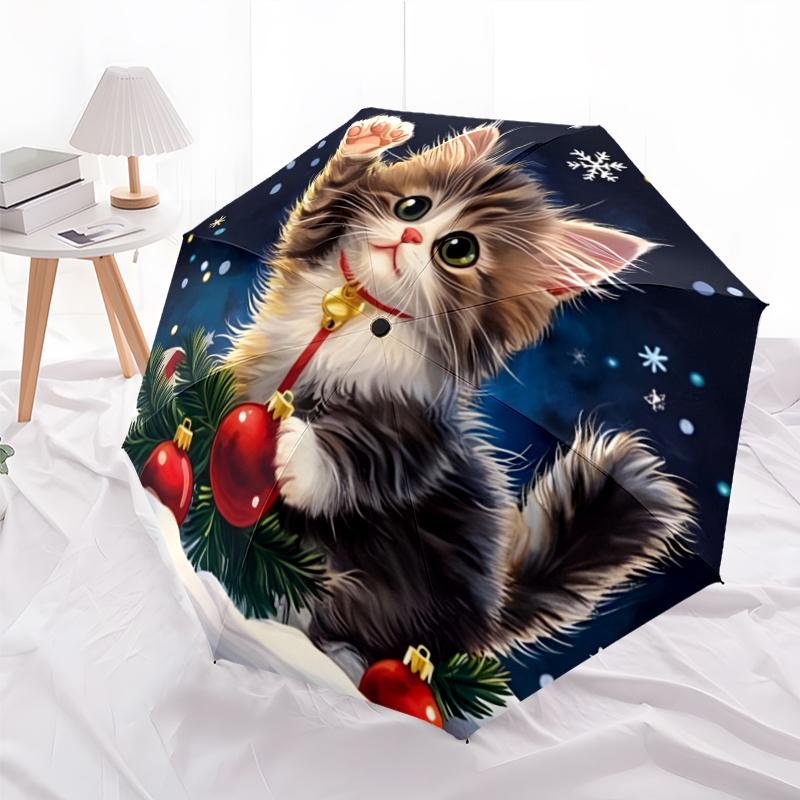 Chrismas Fashionable Automatic Opening/Closing Folding Umbrella. Portable and Foldable, Ideal for Gift, Travel, and Daily Use.