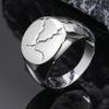 Cuervo, Anillo de Acero de Titanio, Anillo Dominante para Hombre de Negocios, Anillo Geométrico Sólido Simple