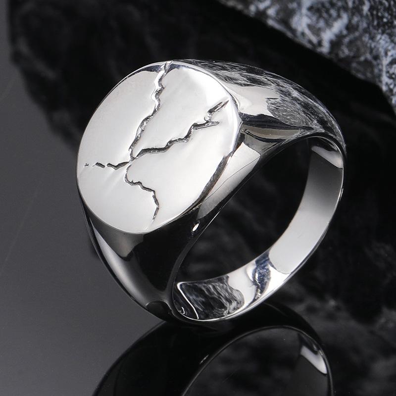 Cuervo, Anillo de Acero de Titanio, Anillo Dominante para Hombre de Negocios, Anillo Geométrico Sólido Simple