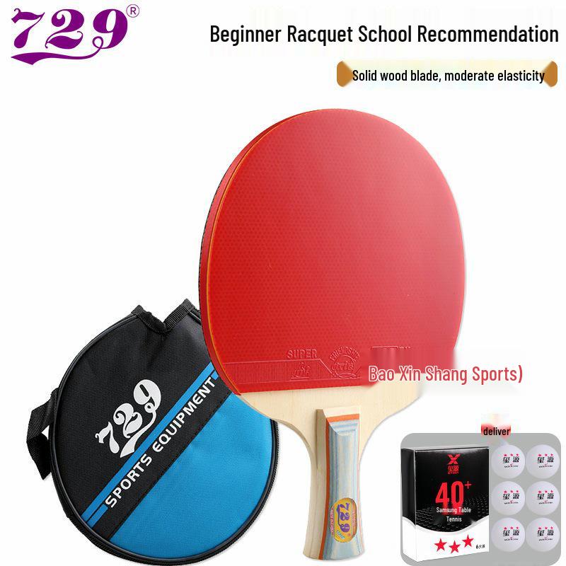 729 Beginner Table Tennis Racket for Kids - Straight Handle Shakehand, Ping Pong Racket