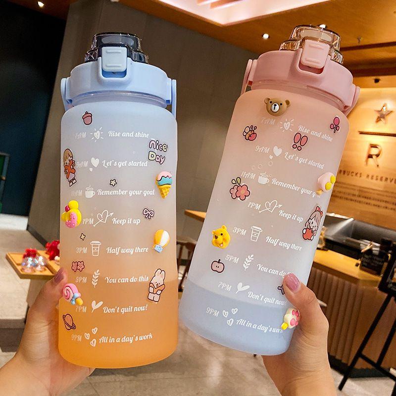 2000ml Capacity Large Drinking Bottle Sports Mug Outdoor Portable Bottles Water