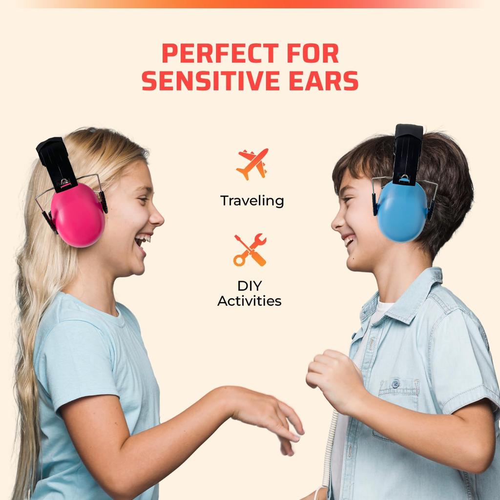 Kids Ear Protection Earmuffs Hearing Adjustable for Noise Reduction for Toddlers 27NRR Noise Cancelling Earmuffs