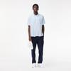 LACOSTE Men s Linen Short Sleeve Shirt [Sky Blue]