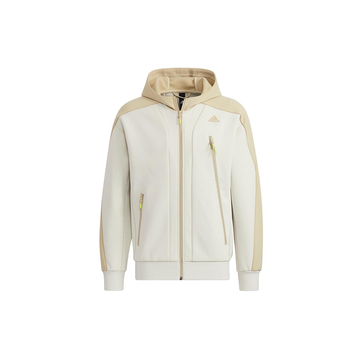 adidas Training logo Sports Contrasting Colors Hooded Jacket Creamy White Men s H39238 M