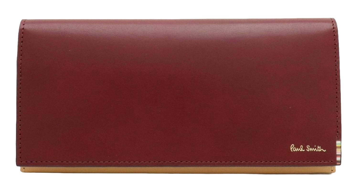 

Длинный кошелек Paul Smith Tab из кожи винного цвета с разноцветной полоской для мужчин винный