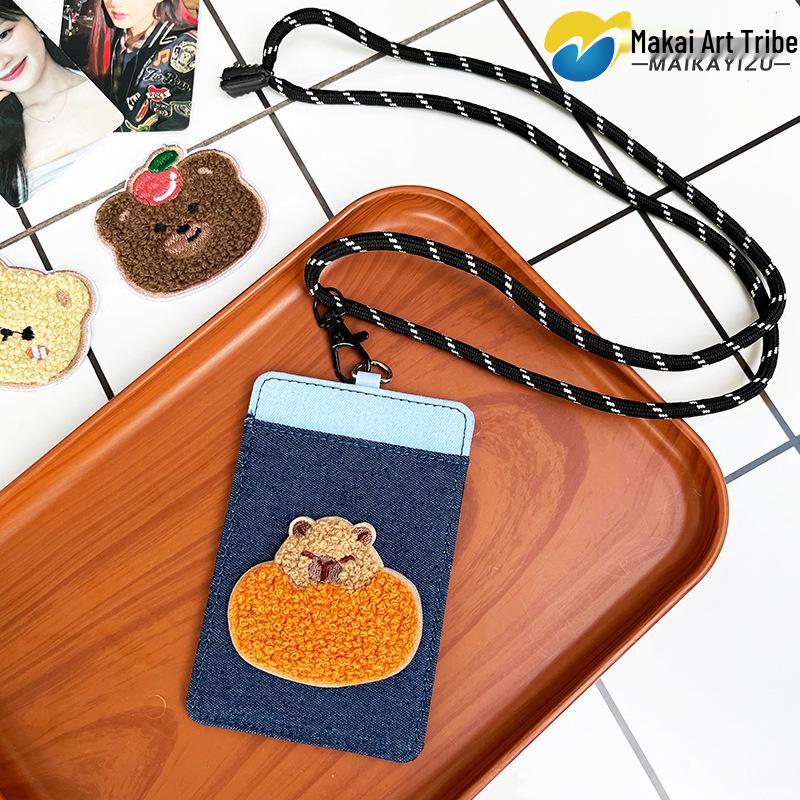 

New Embroidered Denim ID and Card Holder with Dual Slots