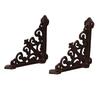 2 Pack Decorative Shelf Brackets Right Angle Heavy Duty Metal Antique Shelf Brackets for DIY Floating Shelves Brown