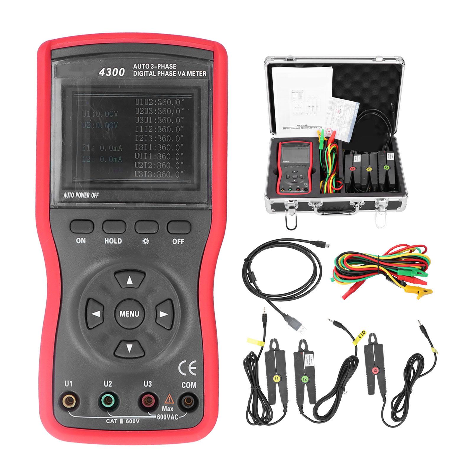

ETCR4300 3 Phase VoltAmpere Phase Meter Tester for Phase Sequence Power Testing