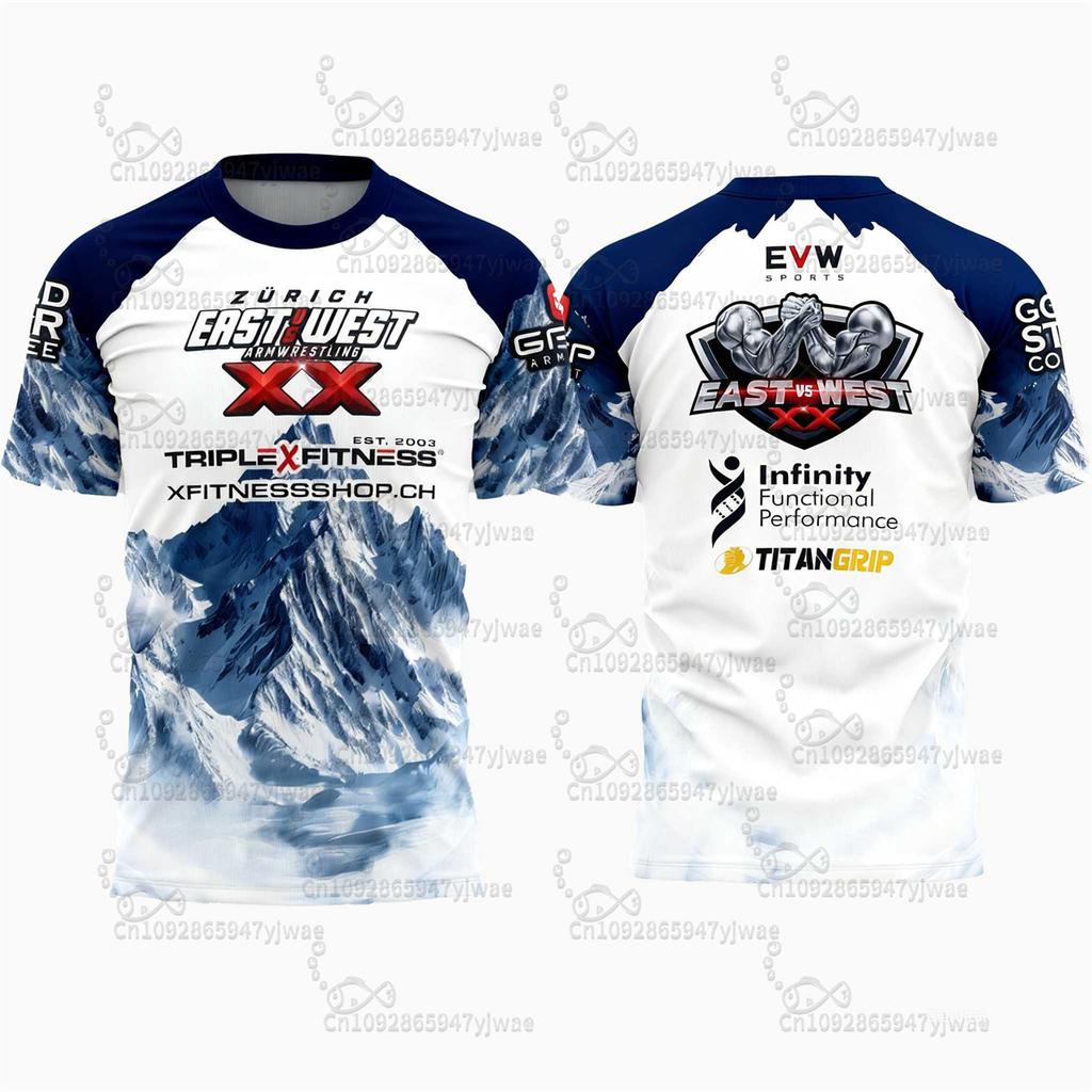 Sport Nuovi Est VS Ovest 19 Maglietta Larga Asciugatura Rapida Braccio di Ferro Sport T-shirt Estiva per Bambini e Adulti